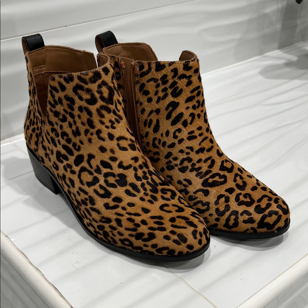 Vionic Leopard Print Ankle Boots